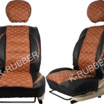 ชุดหุ้มเบาะรถยนต์VIP แบบสวมทับ ขนาดFree Size ชุดคู่หน้า 2 ชิ้น (สีน้ำตาล)