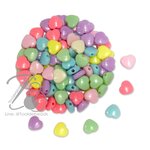 ลูกปัดอะคริลิค 11มม. ลายหัวใจแบนเล็ก คละสีหวาน (500 กรัม) SKU-11961