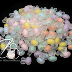 ลูกปัดอะคริลิค 16มม. ลายกระต่ายสอดไส้ คละสีขุ่นใส (10 กรัม) SKU-13374