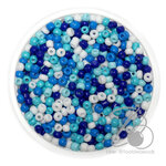 OK Brand ลูกปัดเม็ดทราย 8/0 โทนด้าน สีฟ้าทะเล (100 กรัม) SKU-14363