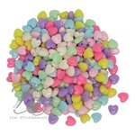 ลูกปัดอะคริลิค 7มม. ลายหัวใจ คละสีหวาน (100 กรัม) SKU-12222