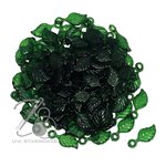 จี้อะคริลิค 11*24มม. ลายใบไม้จิ๋ว สีเขียวเข้มใส (80 กรัม) SKU-12381