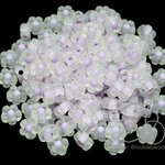 ลูกปัดอะคริลิค 13มม. ลายดอกซากุระเล็กสอดไส้ สีม่วงขุ่นใส (10 กรัม)