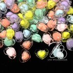 ลูกปัดอะคริลิค 18มม. ลายหัวใจสอดไส้ คละสีใส (10 กรัม) SKU-12784