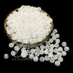 ลูกปัดอะคริลิค 8มม. ลายเกล็ดหิมะ สีขาว สีใส (80 กรัม)