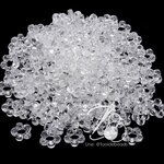 ลูกปัดอะคริลิค 13มม. ลายดอกไม้รูกลางจิ๋ว สีใส (10 กรัม) SKU-12701