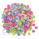 ลูกปัดอะคริลิค 7มม. ลายดอกซากุระ คละสีหวาน (500 กรัม) SKU-12212