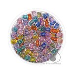 ลูกปัดอะคริลิค 6มม. ทรงกลมสอดไส้ คละสีใส (10 กรัม) SKU-12386