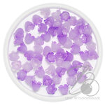 ลูกปัดอะคริลิค 8*10มม. ตัวครอบดอกไม้ โทนม่วง สีหวาน (80 กรัม)