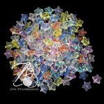 ลูกปัดอะคริลิค 10มม. ลายดาวสอดไส้ คละสีใส (10 กรัม) SKU-12389