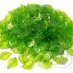 จี้อะคริลิค 12*20มม. ลายใบบางเกลียว สีเขียวใส (10 กรัม) SKU-17767