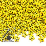 ลูกปัดอะคริลิค 10มม. ลายดาวยิ้ม พื้นเหลือง สีสด (100 กรัม) SKU-12775