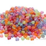 ลูกปัดตัวอักษร 7มม. ลายหัวใจ คละสีใส (80 กรัม) SKU-11978