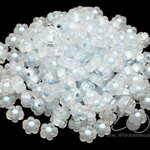 ลูกปัดอะคริลิค 13มม. ลายดอกซากุระเล็กสอดไส้ สีฟ้าขุ่นใส (10 กรัม)