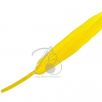 ขนนก 15ซม. ปลายมน สีเหลืองดอกคูน (5 ชิ้น)