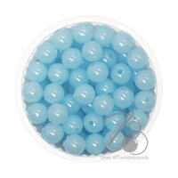 ลูกปัดกิโล ตราจระเข้ 8มม. สีหวานใหม่ สีฟ้า (1 กิโลกรัม)