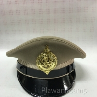 หมวกหม้อตาล ข้าราชการ หน้าสิงห์ สีกากี (ช)