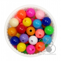 ลูกปัดกิโล ตราเสือ 10มม. สีสด คละสี (100 กรัม)
