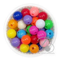 ลูกปัดกิโล ตราเสือ 10มม. สีผสม คละสีสด (1 กิโลกรัม)