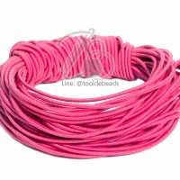 ยางยืด เส้นกลม 1.5มม. สีชมพูเข้ม (10 หลา)