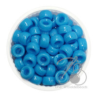 ลูกปัดกิโล ตราจระเข้ กระดูกงู 8มม. สีสด สีฟ้า (100 กรัม)