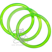 ห่วงหูกระเป๋า 120มม. ทรงกลม สีใส สีเขียวตอง (12 คู่)
