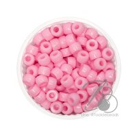 ลูกปัดกิโล ตราเสือ กระดูกงู 6มม. สีสด สีชมพูอ่อน (80 กรัม)