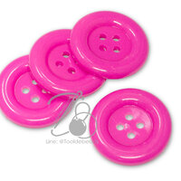 กระดุม 50/4 50มม. ขอบกลม สีชมพูเข้ม (144 เม็ด)