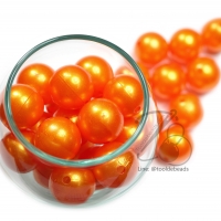 ลูกปัดมุกพลาสติก 16มม. สีส้ม (100 กรัม)
