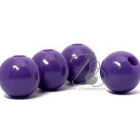 ลูกปัดลูกชิ้น 18มม. สีสด สีม่วงเข้ม (500 กรัม)