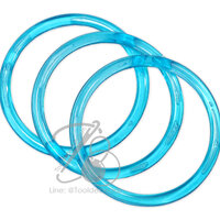 ห่วงหูกระเป๋า 120มม. ทรงกลม สีใส สีฟ้า (12 คู่)