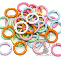 พวงกุญแจ เหล็กกลม 23มม. คละสีพาสเทล เนื้อด้าน (10 ชิ้น)