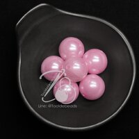 ลูกปัดมุกพลาสติก 20มม. สีชมพูอ่อน (100 กรัม)