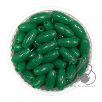 ลูกปัดกิโล ตราจระเข้ เม็ดข้าว 13มม. สีสด สีเขียวเข้ม (1 กิโลกรัม)