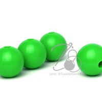 ลูกปัดลูกชิ้น 18มม. สีสด สีเขียวตอง (500 กรัม)