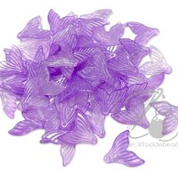 ลูกปัดอะคริลิค 20มม. ลายหางปลา สีม่วงหวาน (15 กรัม)