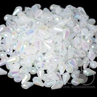 คริสตัลพลาสติก 8*12มม. หยดน้ำ สีขาวมุก (70 กรัม)