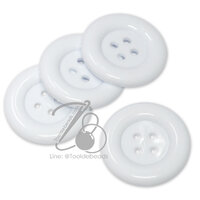 กระดุม 50/4 50มม. ขอบกลม สีขาว (144 เม็ด)