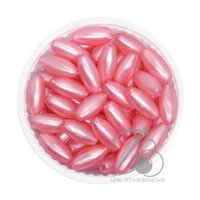 ลูกปัดกิโล ตราจระเข้ เม็ดข้าว 13มม. โทนมุก สีแดง (1000 กรัม)