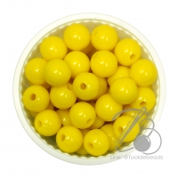 ลูกปัดกิโล ตราเสือ 10มม. สีสด สีเหลืองดอกคูณ (100 กรัม)