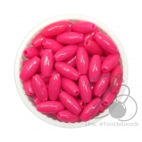 ลูกปัดกิโล ตราจระเข้ เม็ดข้าว 13มม. สีสด สีโอรสเข้ม (1 กิโลกรัม)