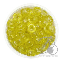 ลูกปัดกิโล ตราจระเข้ กระดูกงู 8มม. สีใส สีเหลืองดอดคูณ (100 กรัม)