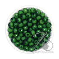 ลูกปัดสาคู 6มม. สีเขียวเข้ม (500 กรัม)