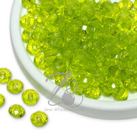 ลูกปัดอะคริลิค 8มม. ทรงซาลาเปาเจีย สีเขียวตองใส (100 กรัม)