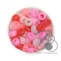 ลูกปัดกิโล ตราจระเข้ กระดูกงู 8มม. สีหวาน สีกุหลาบ (1 กิโลกรัม)