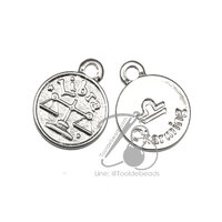 จี้เหล็ก 213 18มม. ราศีตุลย์ สีเงิน (1 ชิ้น)