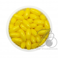 ลูกปัดกิโล ตราจระเข้ เม็ดข้าว 13มม. สีสด สีเหลืองดอกคูณ (1 กิโลกรัม)