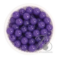 ลูกปัดกิโล ตราจระเข้ 8มม. สีสด สีม่วงเข้ม (1 กิโลกรัม)