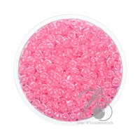 ลูกปัดกิโล ตราเสือ 4มม. สีใส สีชมพูอ่อน (450 กรัม)
