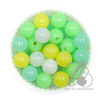 ลูกปัดกิโล ตราเสือ 10มม. สีผสม มะนาว (1 กิโลกรัม)